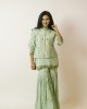 Mint Green Jacket with Palazzo(IRA1010)