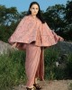 Onion Pink Cape with tie up Skirt(IRA1004)