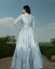 Sky Blue Crop Top with Skirt (IRA1005)