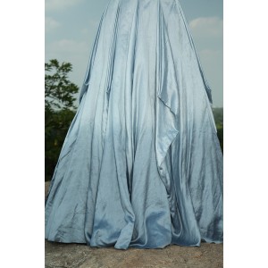 Sky Blue Crop Top with Skirt (IRA1005)