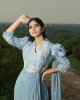 Frost Blue Blouse Paired with Drape Saree(IRA1007)