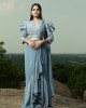 Frost Blue Blouse Paired with Drape Saree(IRA1007)