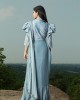 Frost Blue Blouse Paired with Drape Saree(IRA1007)
