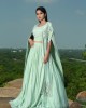 Mint Green Skirt & Crop Top paired with a Cape(IRA1008)