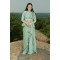 Mint Green Jacket paired with Drape Saree & Belt(IRA1009)