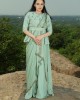 Mint Green Jacket paired with Drape Saree & Belt(IRA1009)
