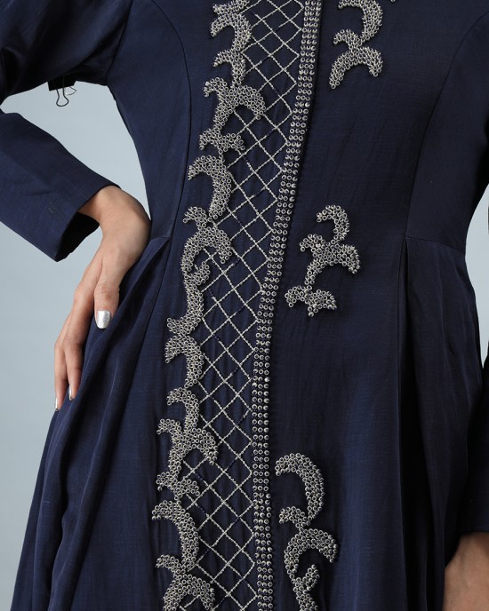 Navy Blue A-Line Kurta (MB1007)