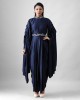 Navy Blue One Piece with Pleated Flaired Sleeves(MB1010)