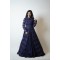 Berry Blue Heavily embroidered Anarkali paired with Gown (SDH1003)