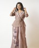 Chestnut Brown Jumpsuit paired with organza jacket (SDH1005)