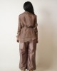 Chestnut Brown Jumpsuit paired with organza jacket (SDH1005)