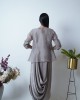 Elephant Brown Maxi with a cowl paired with sheer overlay top (SDH1008) Elephant Brown Maxi with a cowl paired with sheer overlay top (SDH1008)