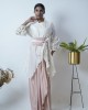 Layered pleated skirt with crop top, belt and an overlay jacket (SDH1009)