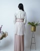 Layered pleated skirt with crop top, belt and an overlay jacket (SDH1009)