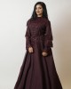 Wine Gown with layered Balloon sleeves and belt (SDH1010)