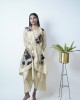 Beige Low crotch pants with crop top and a jacket (SDH1011)