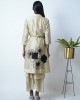 Beige Low crotch pants with crop top and a jacket (SDH1011)