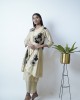 Beige Low crotch pants with crop top and a jacket (SDH1011)
