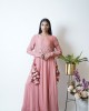 Rose Pink Anarkali with churidar sleeves, paired with a short jacket and heavy tassels on either side (SDH1012) Rose Pink Anarkali with churidar sleeves, paired with a short jacket and heavy tassels on either side (SDH1012)