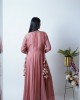 Rose Pink Anarkali with churidar sleeves, paired with a short jacket and heavy tassels on either side (SDH1012) Rose Pink Anarkali with churidar sleeves, paired with a short jacket and heavy tassels on either side (SDH1012)