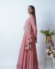 Rose Pink Anarkali with churidar sleeves, paired with a short jacket and heavy tassels on either side (SDH1012) Rose Pink Anarkali with churidar sleeves, paired with a short jacket and heavy tassels on either side (SDH1012)