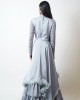 Ice Blue Multilayered Gown with feathers at the edge (SDH1013) Ice Blue Multilayered Gown with feathers at the edge (SDH1013)