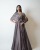 Purple Mauve Gown with conical drape on the right side running through the length of the gown (SDH1015)