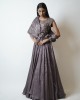Purple Mauve Gown with conical drape on the right side running through the length of the gown (SDH1015)