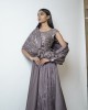 Purple Mauve Gown with conical drape on the right side running through the length of the gown (SDH1015)