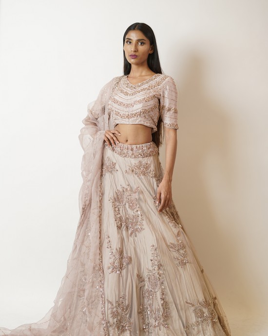 Champagne Gold Heavily embroidered, Lehenga blouse and dupatta  (SDH1021) Champagne Gold Heavily embroidered, Lehenga blouse and dupatta  (SDH1021)