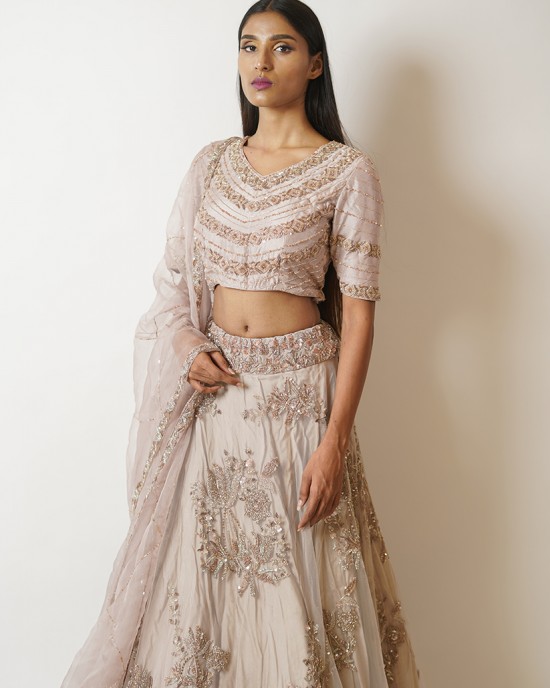 Champagne Gold Heavily embroidered, Lehenga blouse and dupatta  (SDH1021) Champagne Gold Heavily embroidered, Lehenga blouse and dupatta  (SDH1021)