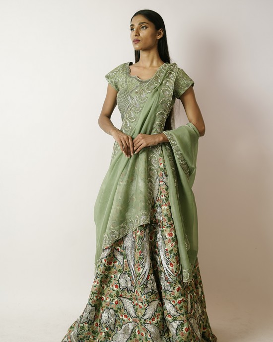 Light Green Heavily embroidered, Lehenga blouse and dupatta  (SDH1022) Light Green Heavily embroidered, Lehenga blouse and dupatta  (SDH1022)