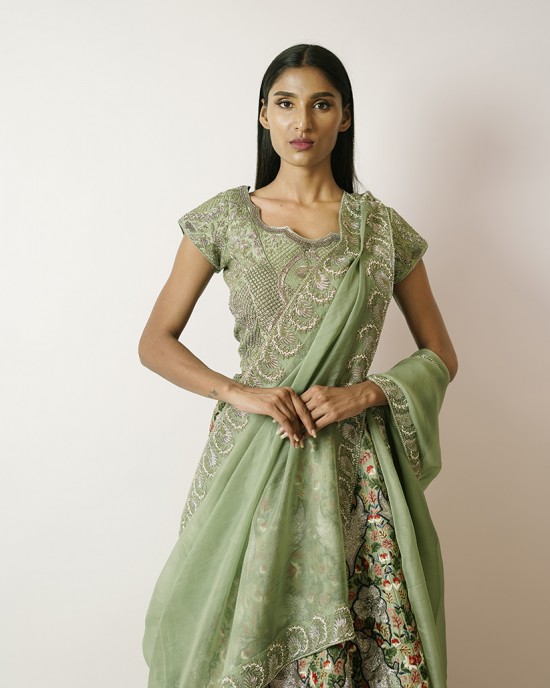 Light Green Heavily embroidered, Lehenga blouse and dupatta  (SDH1022) Light Green Heavily embroidered, Lehenga blouse and dupatta  (SDH1022)