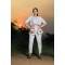 Light Gray Jacket with crop top & pants (PP1001)
