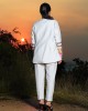 Light Gray Jacket with crop top & pants (PP1001)