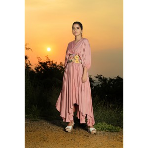 Onion Pink Asymmetrical frock(PP1006)