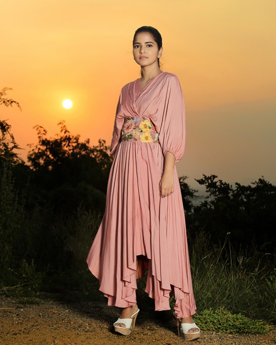 Onion Pink Asymmetrical frock(PP1006)