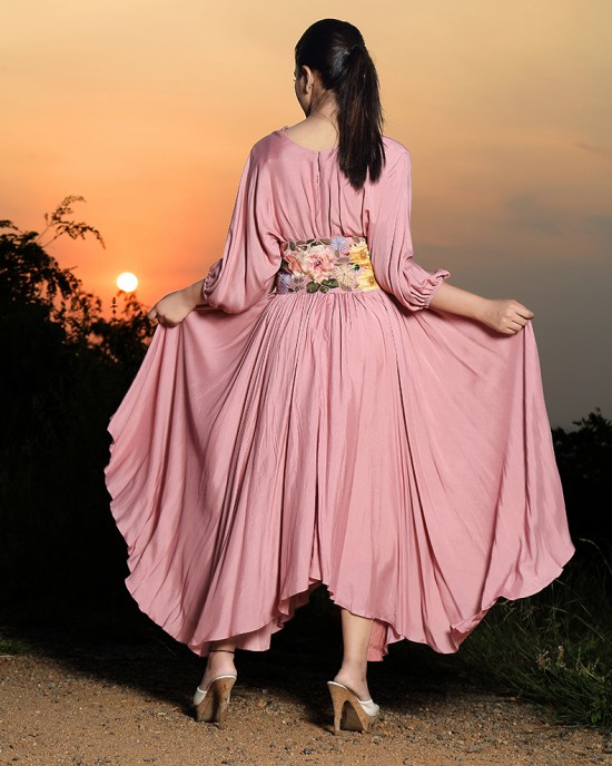 Onion Pink Asymmetrical frock(PP1006)