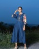 Teal Blue A-Line Frock(PP1009)