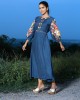 Teal Blue A-Line Frock(PP1009)