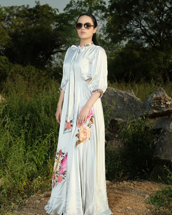 Light Gray Flaired Jump Suit(PP1003)