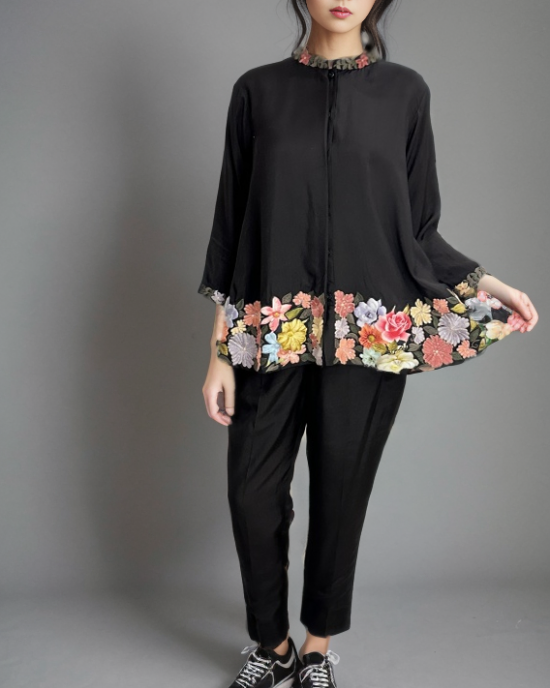 Black Top paired with Pants(PP1010)