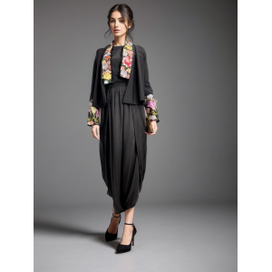Black Crop Top & Bottom with Jacket(PP1012)
