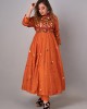 Apricot Orange Anarkali paired with staright pant(REM1006)