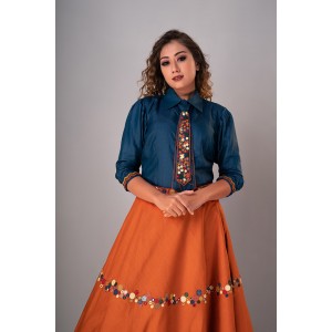 Flared skirt paired with a Top & Tie (REM1005)
