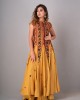 Mustard Anarkali paired with flared palazzo (REM1010)