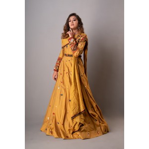 Mustard Gown paired with the Belt(REM1012)