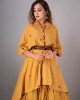 Mustard Peplum Top paired with Plazzo & Belt (REM1013)