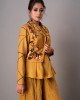 Mustard Short jacket paired with peplum inner & flared palazzo (REM1011) Mustard Short jacket paired with peplum inner & flared palazzo (REM1011)