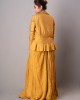 Mustard Short jacket paired with peplum inner & flared palazzo (REM1011) Mustard Short jacket paired with peplum inner & flared palazzo (REM1011)
